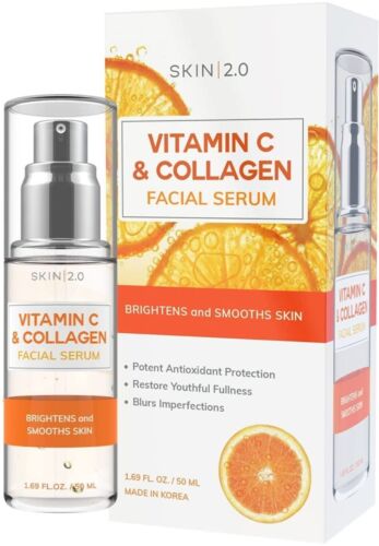 Skin 2.0 Vitamin C and Collagen Face Serum , Fights Signs of Aging - 1.69 Fl. oz
