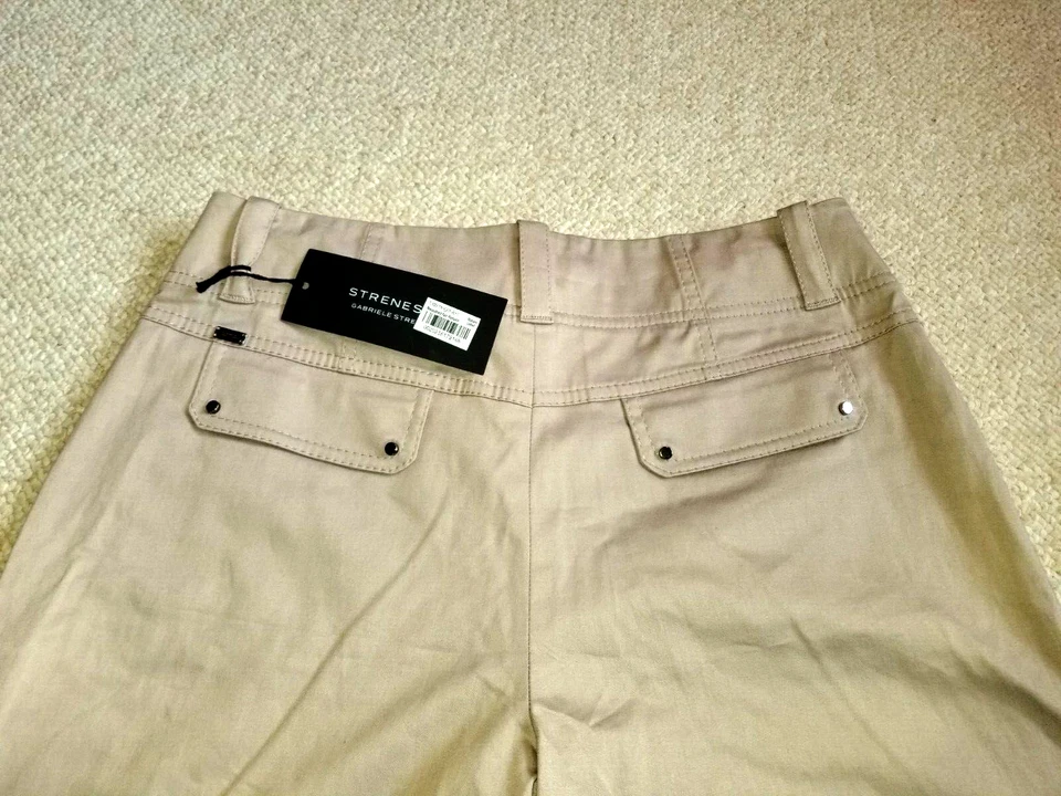 NUEVO CON ETIQUETAS $405 Pantalones Mujer-STRENESSE-GABRIELE STREHLE-ALEMANIA-pantalón Beige Cápsula-6 Foto 3 de 4