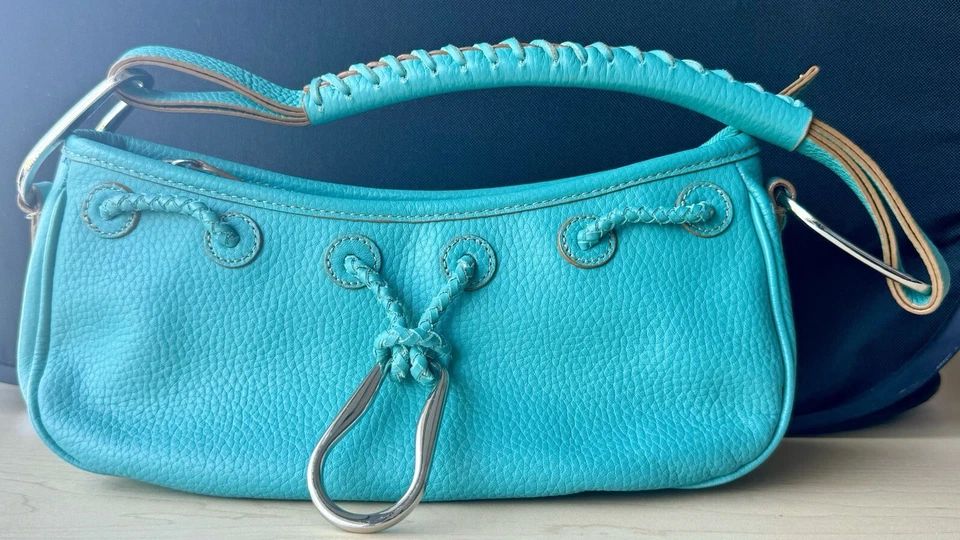 BCBGMaxazria новый галечный натуральной кожи сумочки бирюзовый зеленый - Изображение 4 из 4