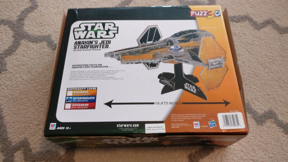 Rompecabezas Star Wars 3D Anakin's Jedi Starfighter 2013 200 piezas COMPLETO Foto 2 de 4