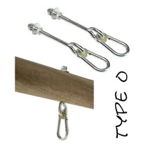 2 Stück Schaukelhaken M12 x 250 mm mit Karabiner für Balken 9-12 cm