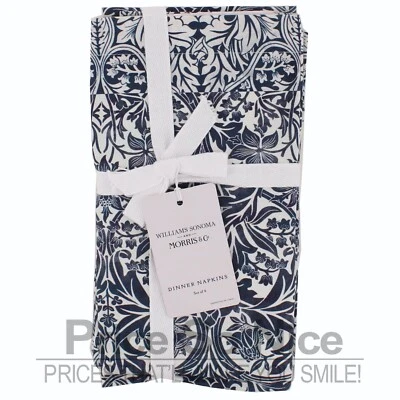 WILLIAMS-SONOMA Williams Sonoma and Morris Co Bluebell Dinner Napkins - 20 x 20, Set of 4 MSRP $