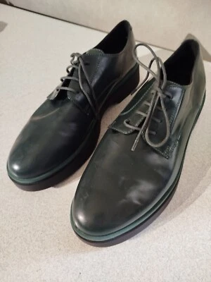 GEOX Respira Chaussures à lacets Cuir Vert foncé T 38 TBE - Photo 1/4