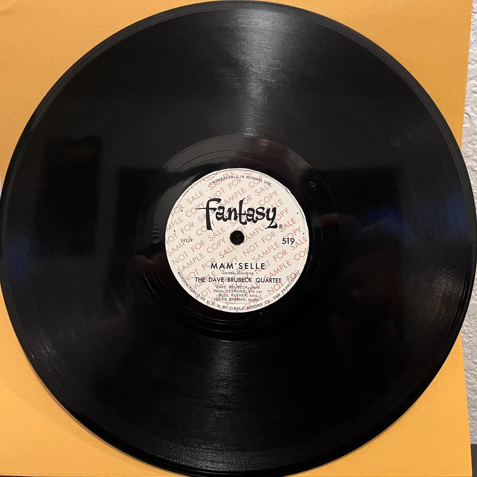DAVE BRUBECK - Me & My Shadow / Mam'Selle (Promo) - 10" Shellac 78RPM Record - E - Image 2 of 3