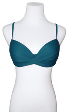 Shein Twist Teal Blue Underwire Swimwear Bikini Top Small Modern