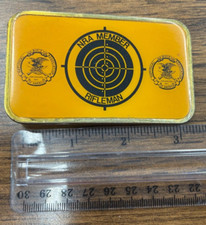 NRA Member National Rifle Association Hunter Belt Buckle 3 1/2"x2" - Orange/Gold