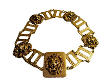 Bold Lion Link Belt Lightweight Goldtone Metal