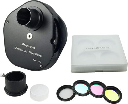 Compact 1.25" Filter Wheel with Quick-Change LRGB Filters for Astrophotography - Picture 3 of 8