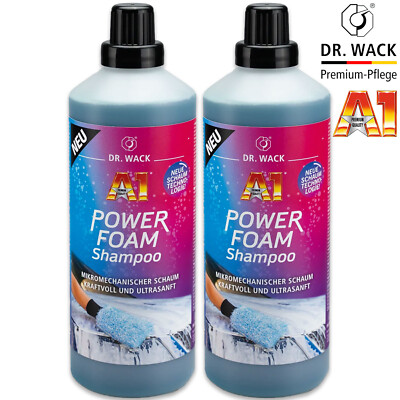 2x Dr. Wack A1 PowerFoam Shampoo Auto Schaumshampoo Reiniger Wäsche kraftvoll 1L