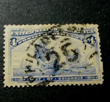 US Stamp Scott# 233 Fleet of Columbus 1893  Nice Cancel H74