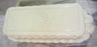 Vintage Milk Glass Covered Butter Dish Grape Pattern