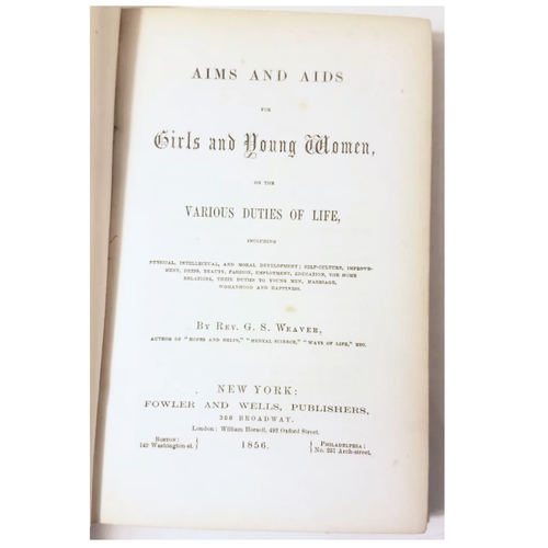 Aims and Aids for Girls and Young Women by Rev. G.S. Weaver, 1856 - Picture 2 of 6