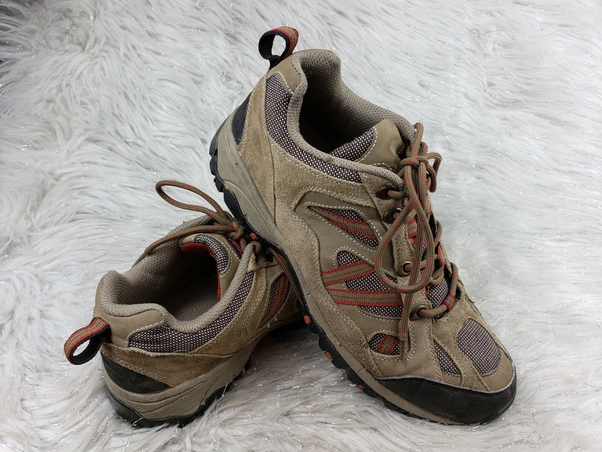 KHOMBU M3004 Brown Leather Red Trail Hiking Boots Shoes Size 10 M