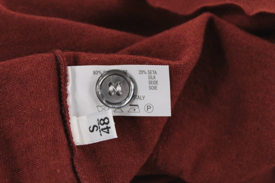 Kiton новый с Ярлыками кашемир/шелк кардиган свитер размер 48 США маленький в ржавчины оранжевый - Изображение 3 из 4