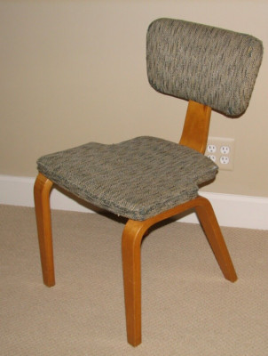 Plywood Chair, Original Fabric, 1960's, 15 Ply,  Eames, Mid Century, Vintage