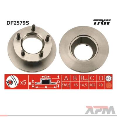 2x TRW DF4486 Bremsscheibe für Honda Civic IX Civic VIII Civic VII CR-V II FR-V
