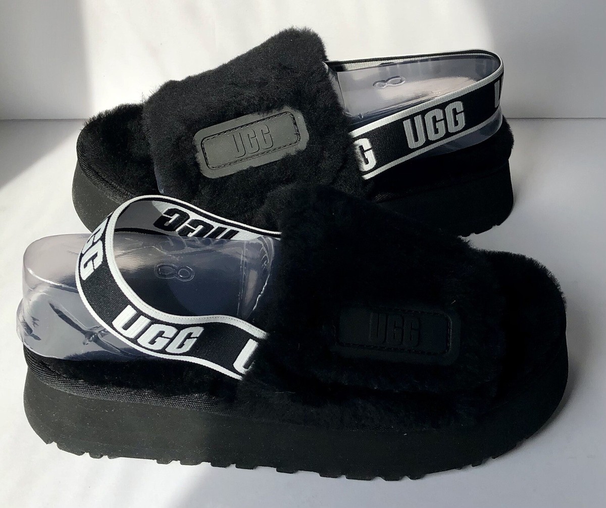 UGG Women's Disco Slide Slipper Black 8 US | eBay