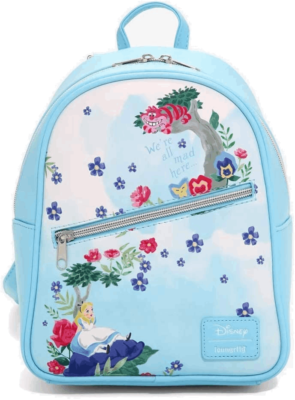 akice and wonderland floral print mini backpack Loungefly X Disney Alice In Allover Double Strap Shoulder Bag Purse : Clothing, Shoes & Jewelry Loungefly Disney Alice In Wonderland