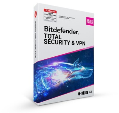Bitdefender Total Security & Premium VPN, 5 Geräte - 1 Jahr
