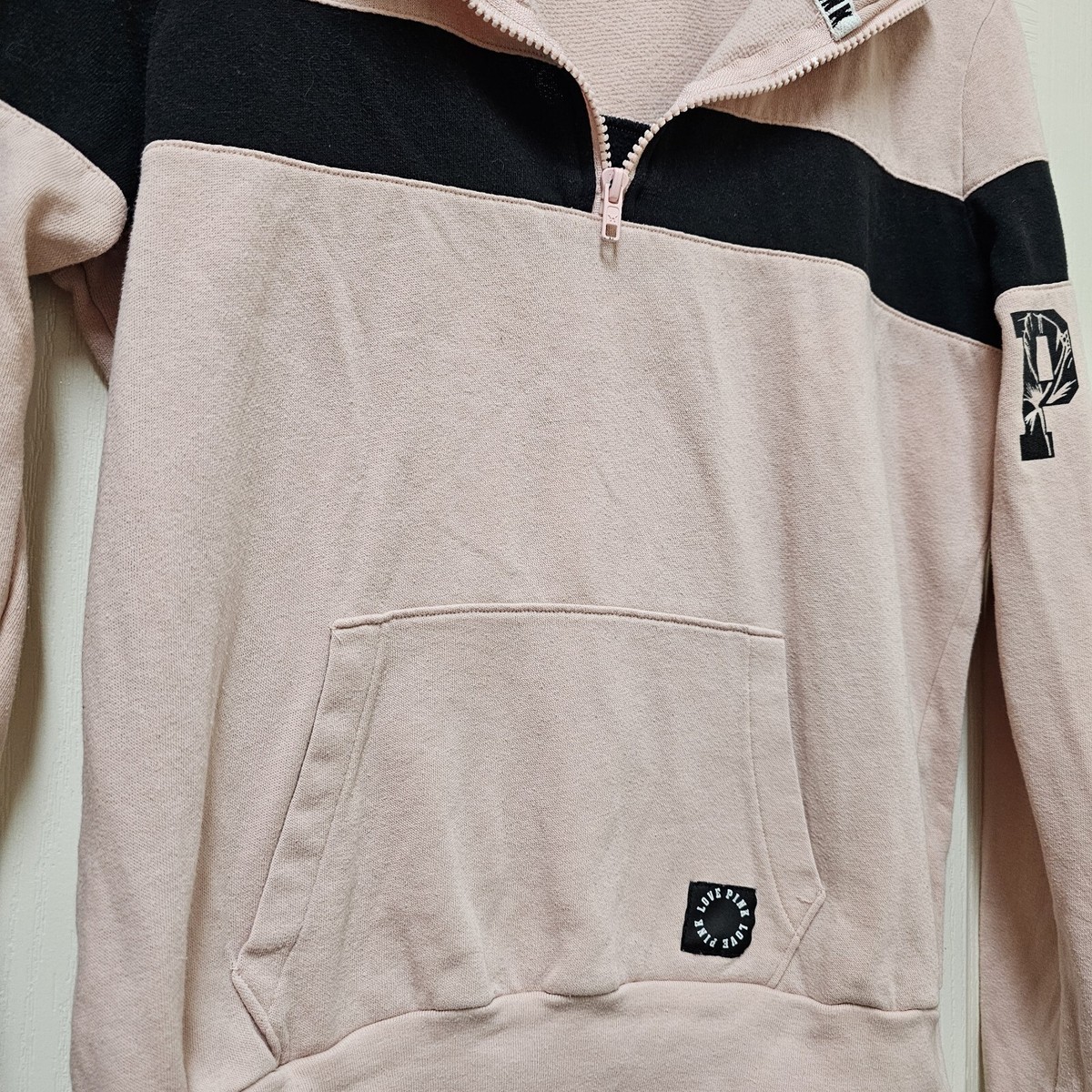 VS Victoria's Secret Pink Sweatshirt Womens Small Quarter Zip