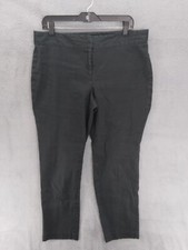 J Jill Linen Blend Pants Women Sz 12 Black Stretch Straight Leg Casual