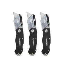 HUSKY 99732 Folding Lock-Back Utility Knife (3-Pack)