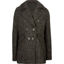 Nwt Lost Double Breasted Peacoat Gray Jacket Sweater Juniors Womens New Large