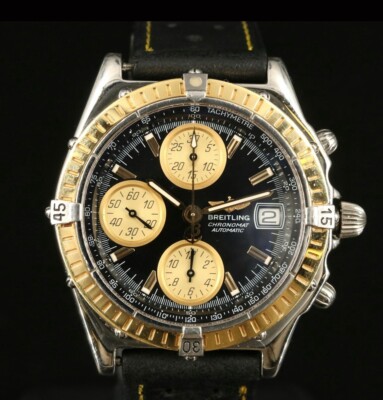 Breitling Chronomat GT 18k Gold And Stainless Men's Watch With Cleaning Cloth