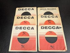 Lot of 6 Vintage DECCA Records 45 RPM 7" Company Sleeves for Rock Jazz Soul