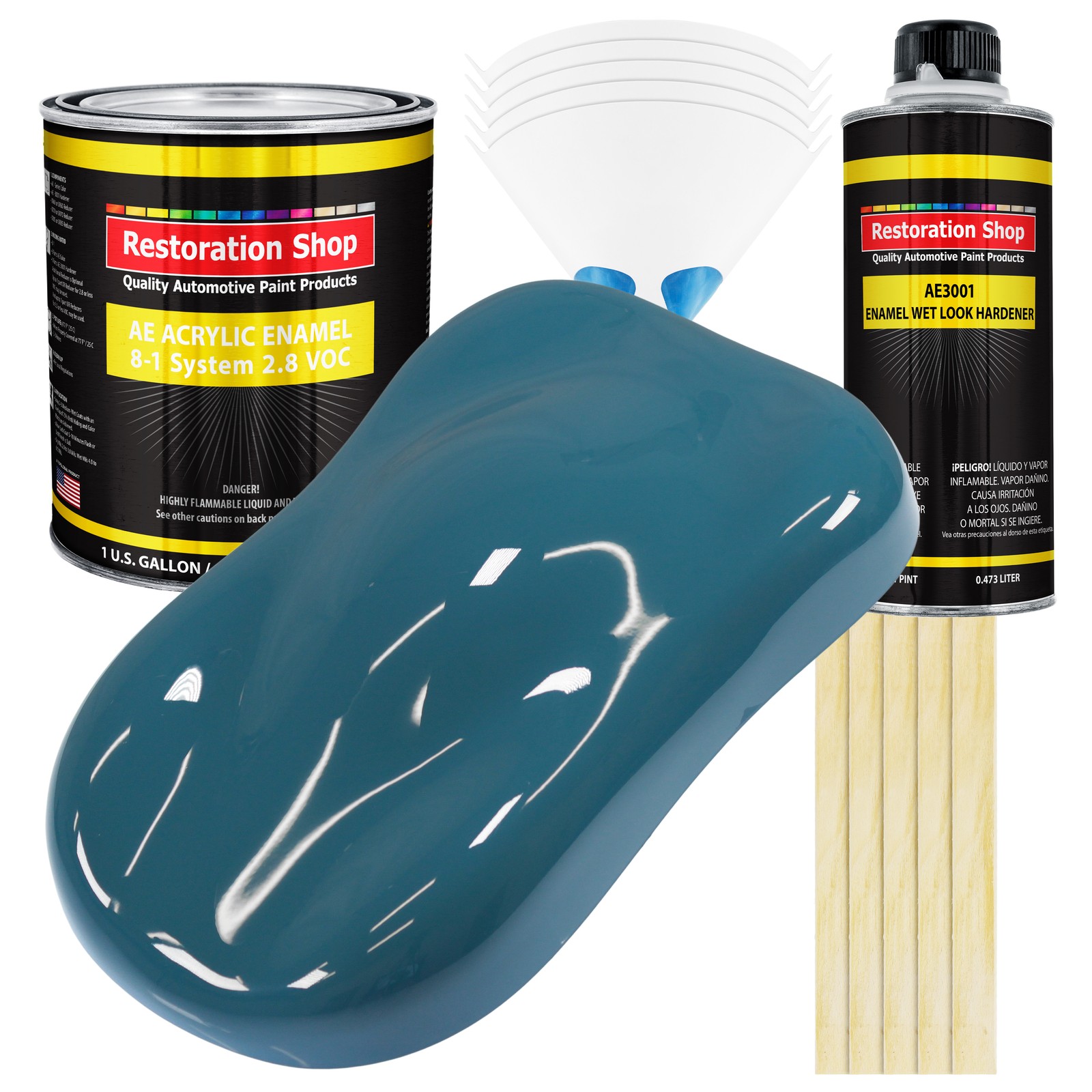 Restoration Shop Medium Blue Acrylic Enamel Auto Paint Gallon Kit  