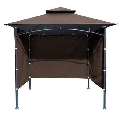 3PCS Grill Gazebo Replacement Canopy Sidewall, 5' x 8' Outdoor x 5', Brown