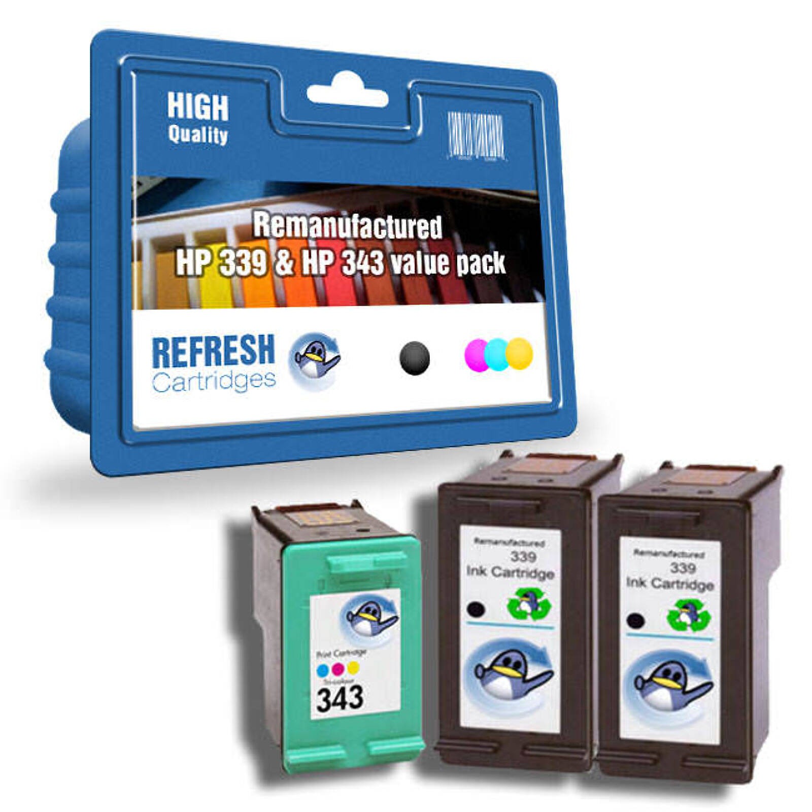 Refresh Cartridges Value Pack 2x #339/1x #343 Ink Compatible With HP Printers
