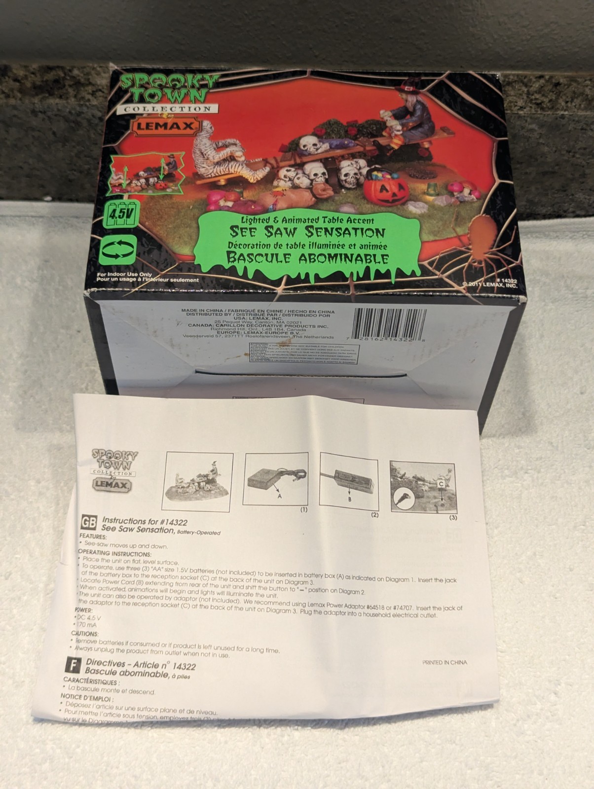 Lemax Spooky Town See-Saw Sensation 14322 Table Accent Halloween Village READ