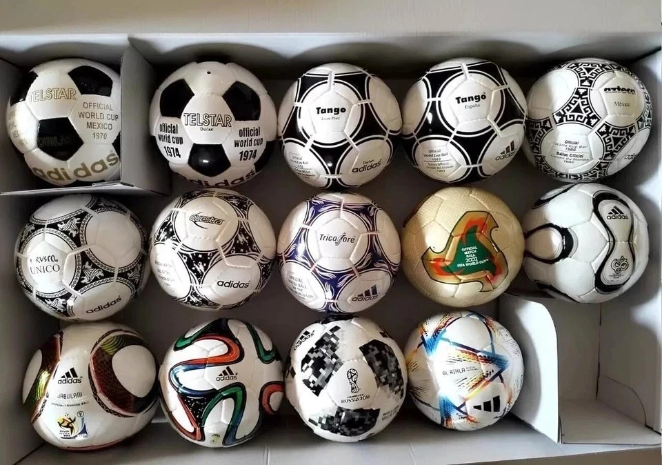 Adidas Historical Mini Ball Set 14 PCs FIFA World Cup 1970 to 2022 Size 1