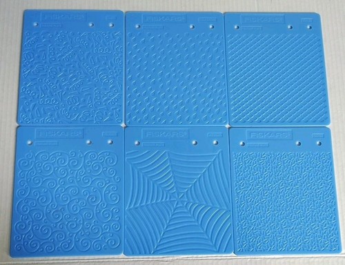Platos de textura Fiskars 2 lados fiesta gotas de lluvia escamas filigrana correas hierba +