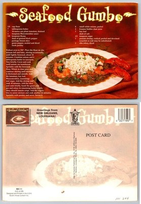 New Orleans Seafood Gumbo Recipe Postcard John Hinde Curteich Louisiana