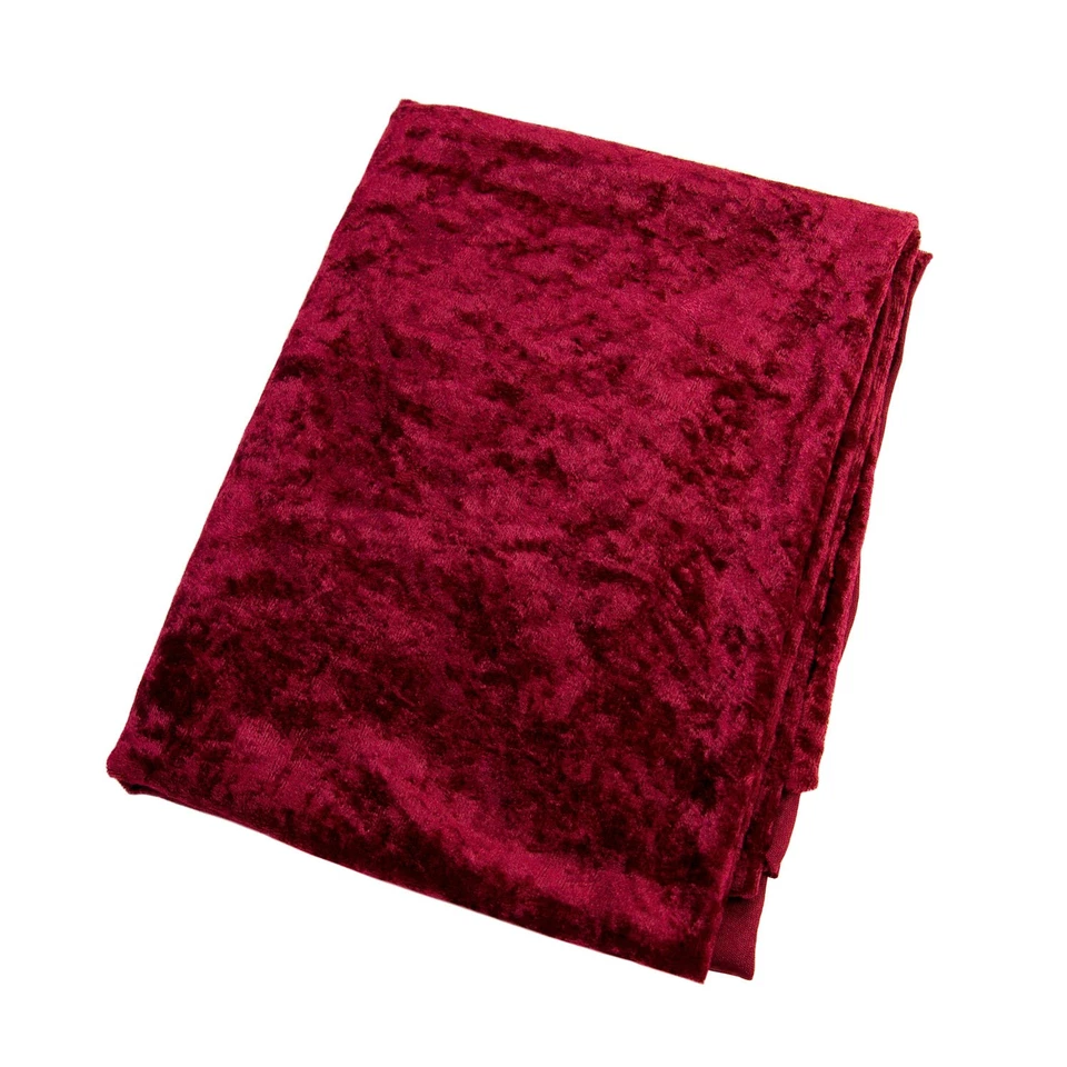 Maroon Red Velour Fabric Velvety Plush Stretch Knit Apparel Material Remnant - Image 2 of 4