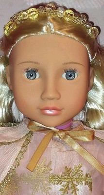 OUR GENERATION ''CRYSTAL'' CHRISTMAS 18'' DOLL w/GOLD SNOWFLAKE ORNAMENT 