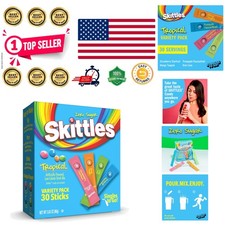 Gluten-Free Skittles Singles Drink Mix - Tropical Variety Pack in 30 Servings
