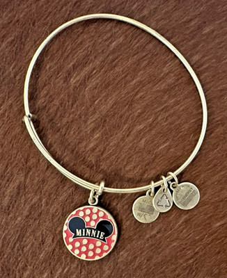 **VERY NICE** Alex and Ani MINNIE MOUSE Charm Bangle Bracelet (Gold)--DISNEY