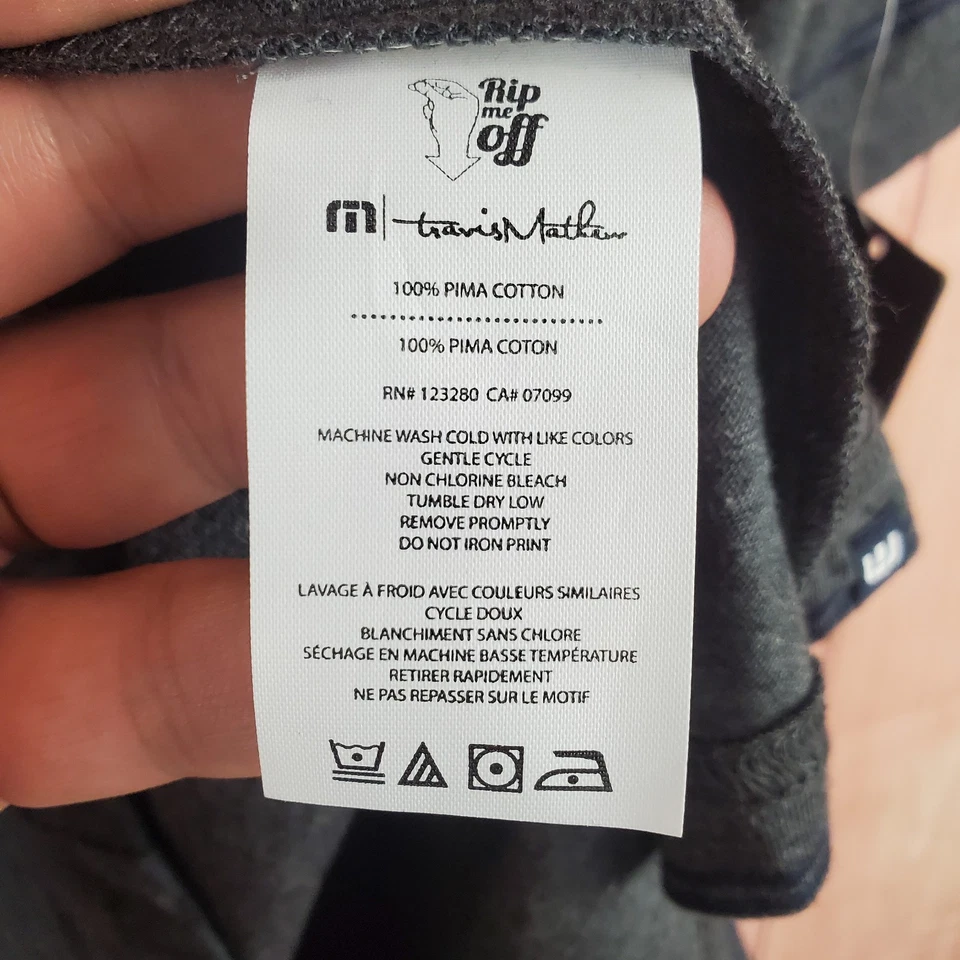 Travis Mathew 3RD Person T-Shirt S Heather Gray Pinstripe Short Sleeve Shirt NEW - Image 4 of 4