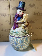 2011 Jim Shore Heartwood Creek Friendship Keeps Us Warm Snowman With Cat 4022932
