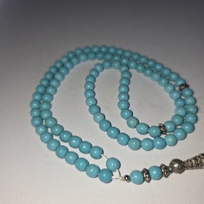 99 SMALL ROUND BEADS TURQUOISE WORRY BEADS MISBAH ARABIAN TASBIH 