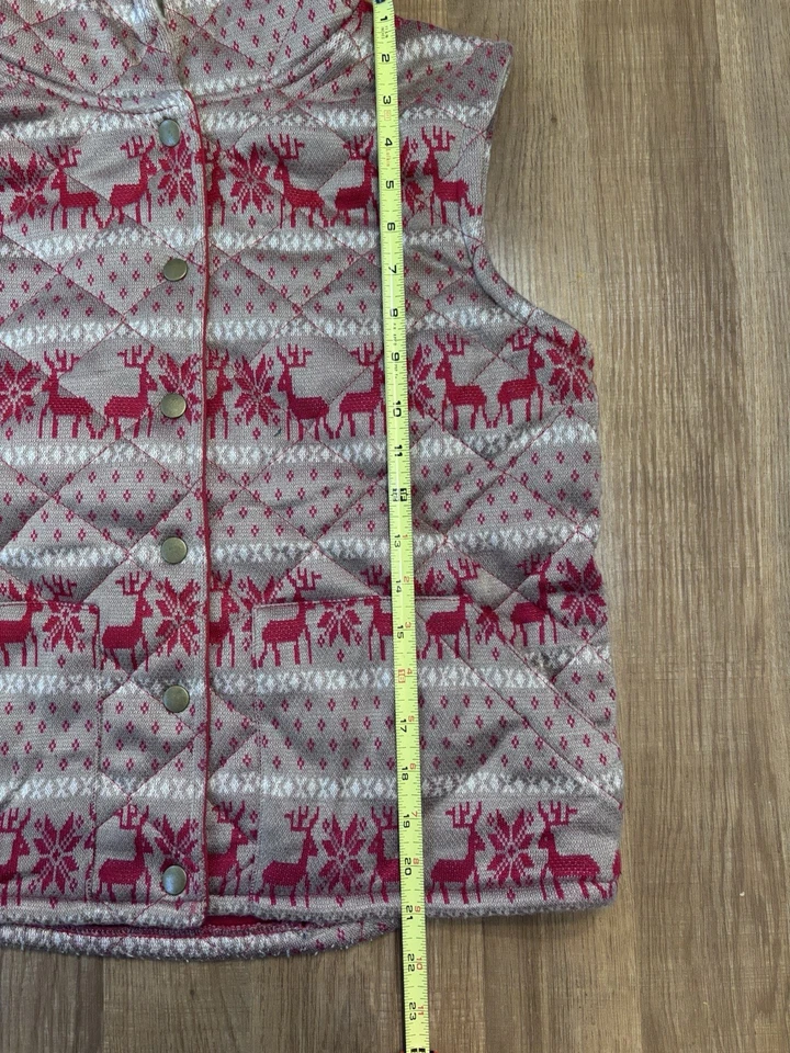 Chaleco Sherpa con Capucha Raro Free People Y2K Reno Fair Isle Navidad Talla L Foto 2 de 4