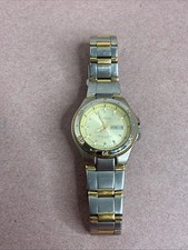 Armitron Mens Two Tone Day Date Dial Stainless Watch 20/1607 Works