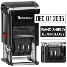 Toplusesse Date Stamp Self Inking 1.7 inches by 1 inch, Black Mount Ink