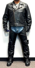 Hugger Glove Co. Traditional Motorcycle Leather Jacket 50 and Leather Chaps L