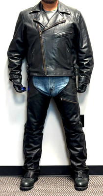 Hugger Glove Co. Traditional Motorcycle Leather Jacket 50 and