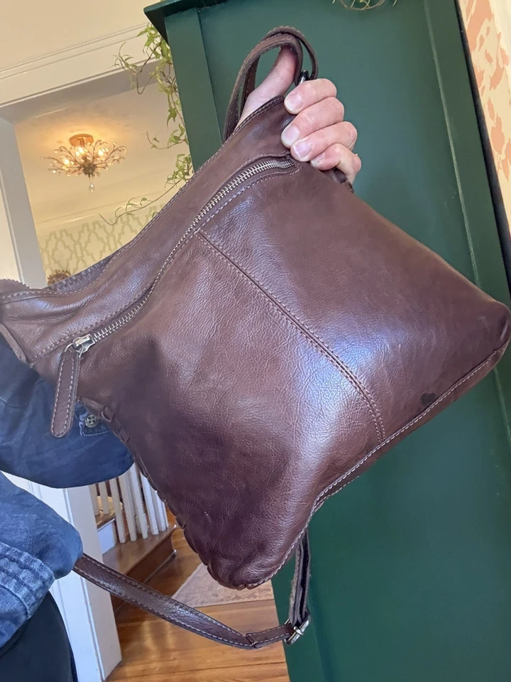 Bolso Bandolera Anthropologie Vilenca Holland Cuero Tejido Marrón Foto 3 de 4