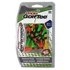 Pride Golf Evolution Striped 3 1/4" 30ct Citrus/Yellow/Red Golf Tees New